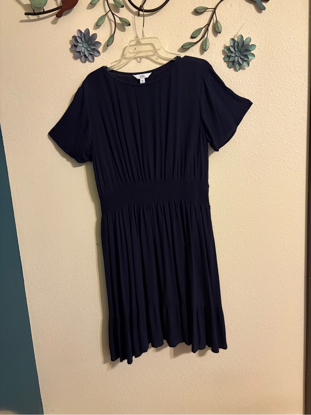 croft & barrow Navy Short Sleeve Midi Dress